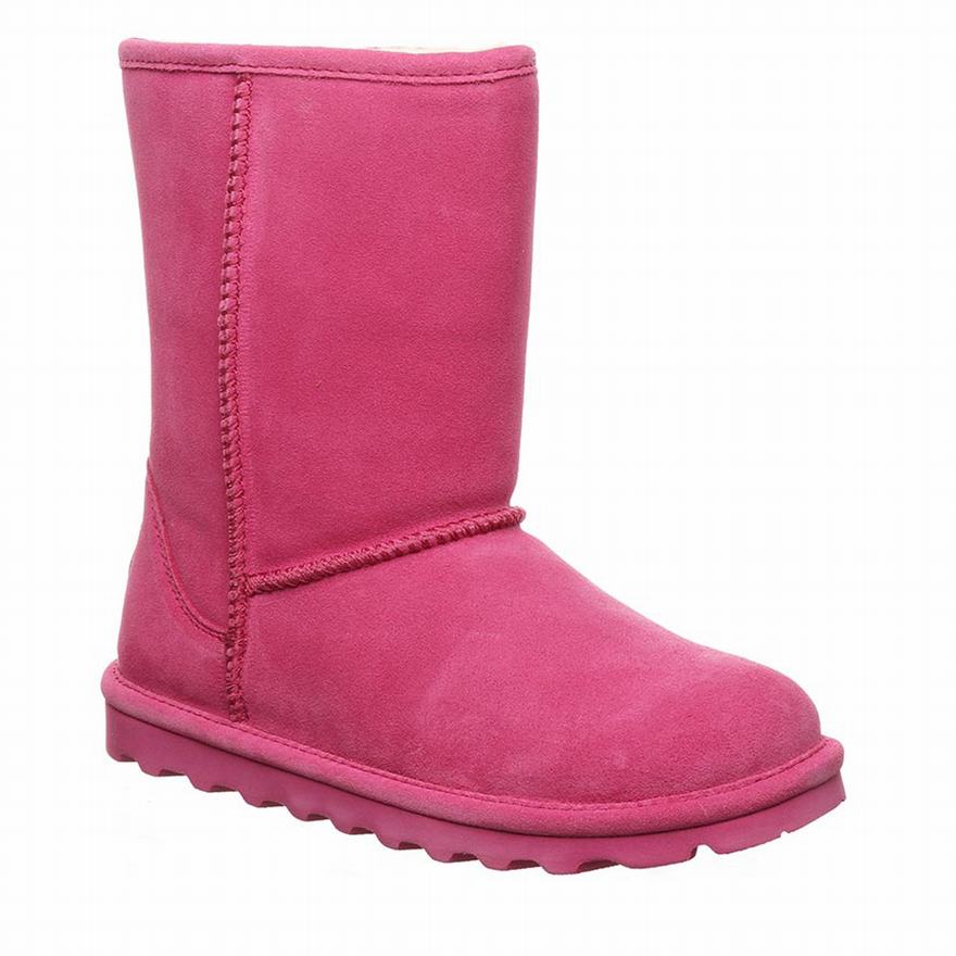 Bearpaw Elle Short Wide Short Boots UK - Women's Boots Pink ||OMNSKC-731||